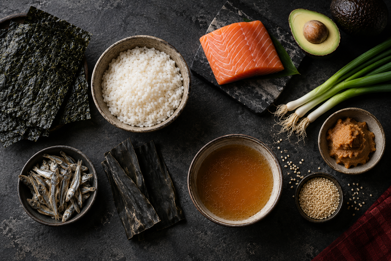Ingrédients frais de la cuisine Ramen Toi
