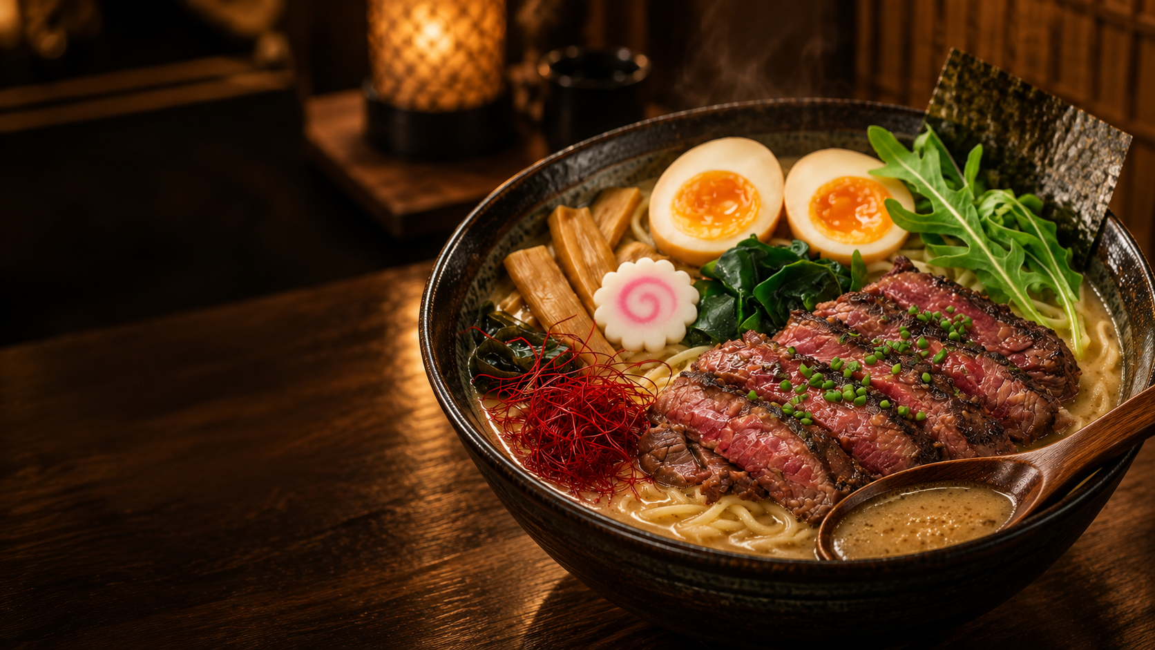 Ramen Bœuf Black Angus au bouillon Niboshi Paitan Miso fait maison, Ramen Toi Monaco et Beausoleil